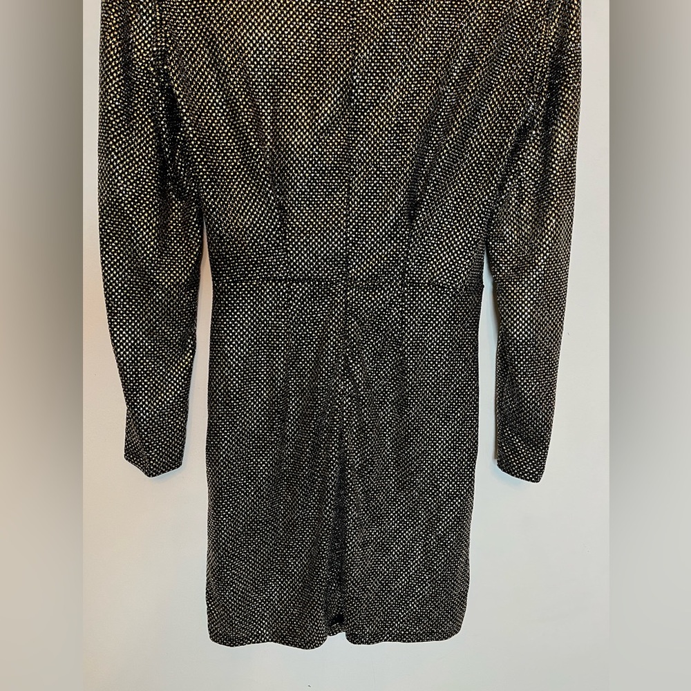 NWT IRO Rasile Metallic Dress Long Sleeve Black Gold Size Size 34 - Picture 10 of 13